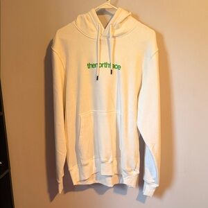 The North Face White Hoodie with Green Logo
